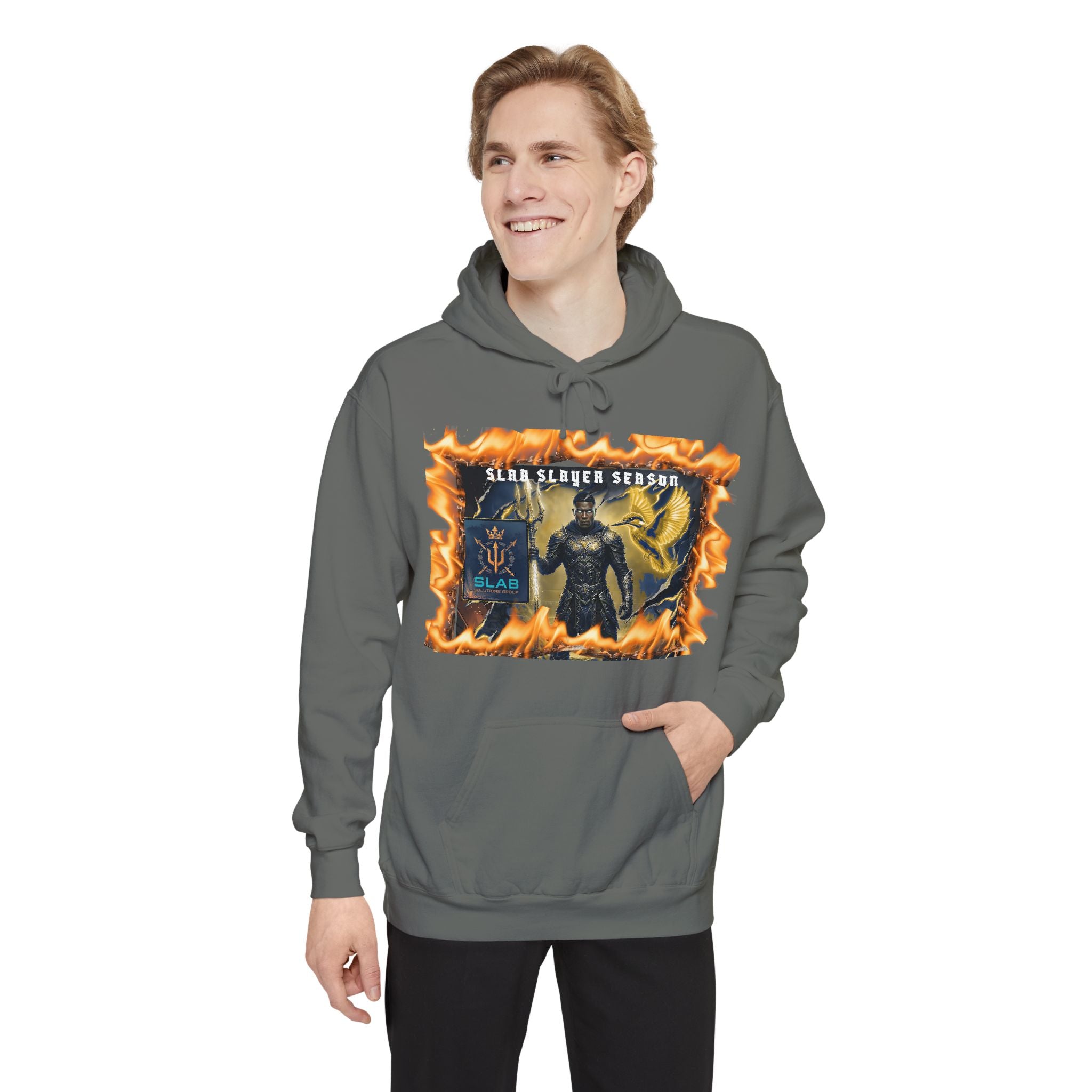 Slab Slay Hoodie - "Slayer Season" Flame Frame Graphic Hoodie