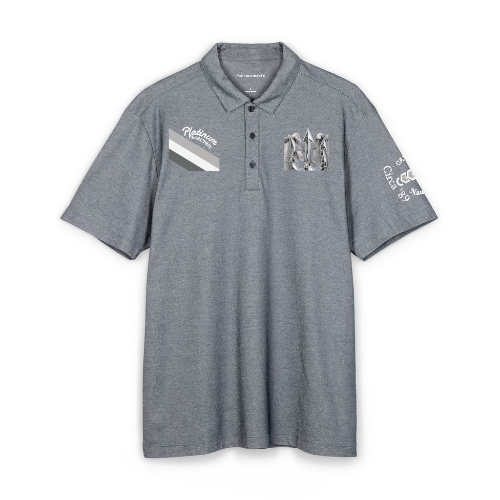 TRITON*TITAN Men's  Platinum-Pearl*Prix Polo Collection.Men's Comfort Luxury Pique Short Sleeve Polo Shirt.
