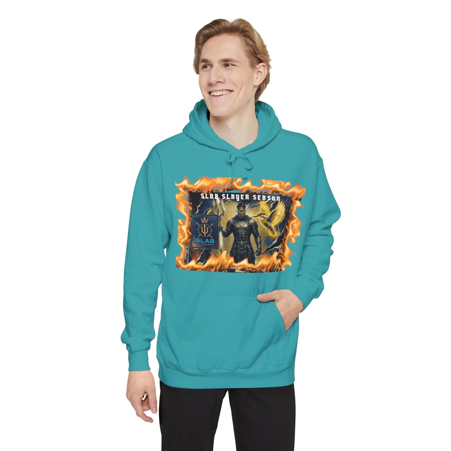 Slab Slay Hoodie - "Slayer Season" Flame Frame Graphic Hoodie