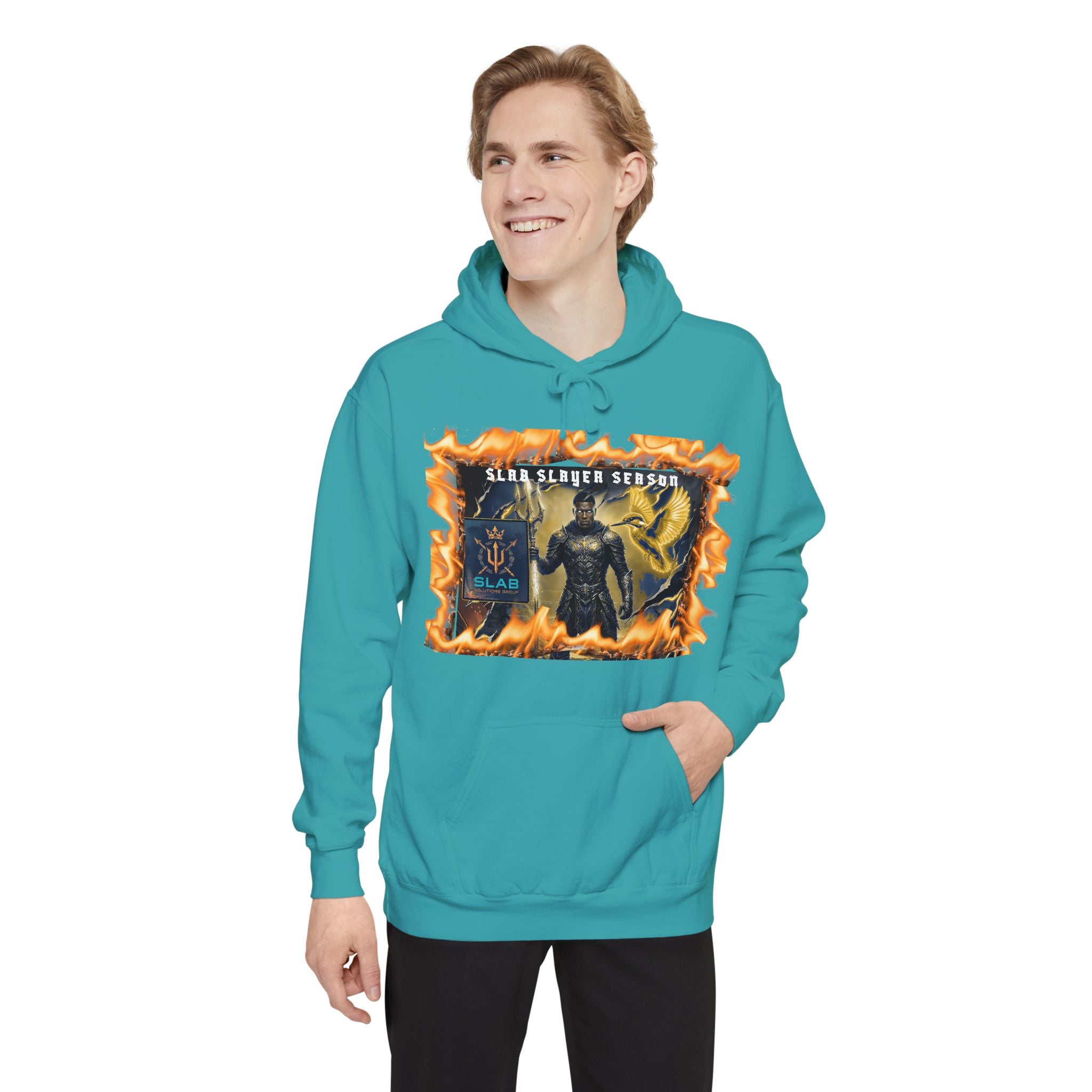 Slab Slay Hoodie - "Slayer Season" Flame Frame Graphic Hoodie