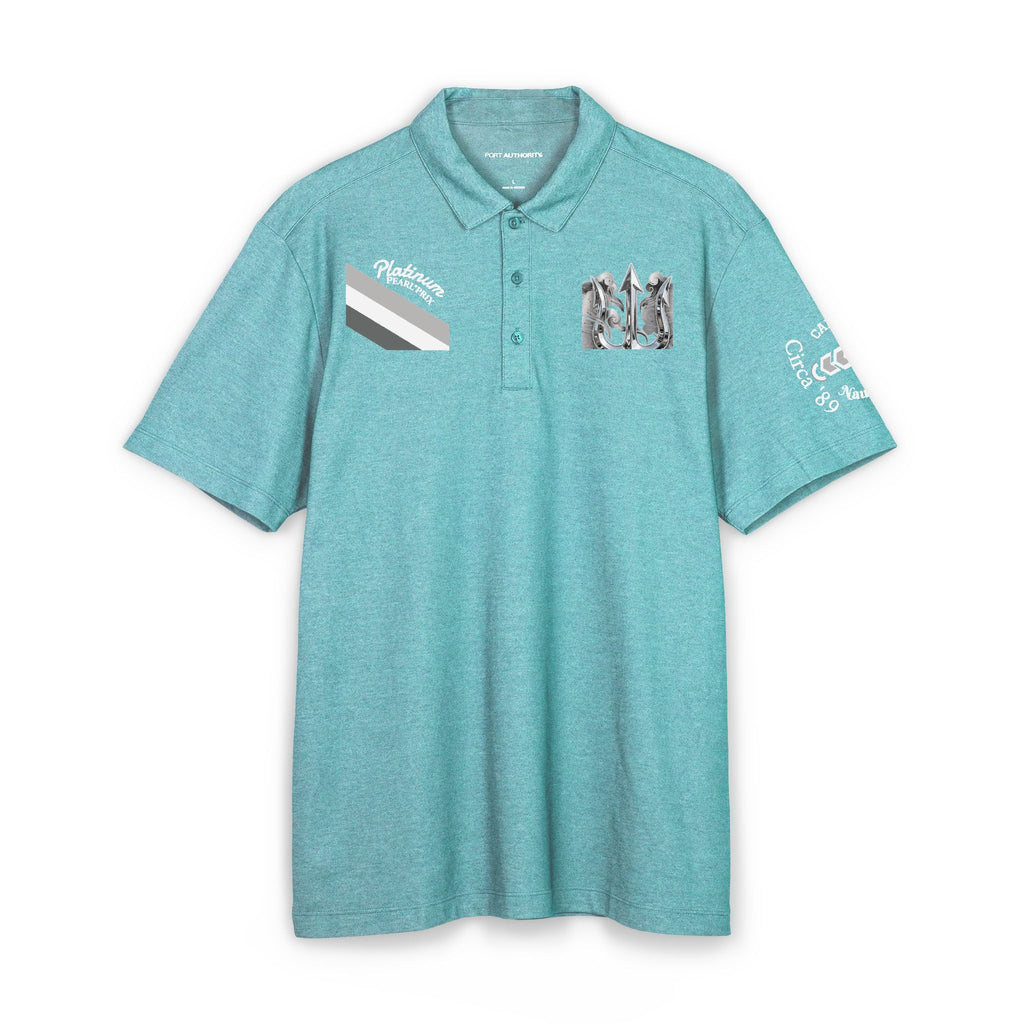 TRITON*TITAN Men's  Platinum-Pearl*Prix Polo Collection.Men's Comfort Luxury Pique Short Sleeve Polo Shirt.