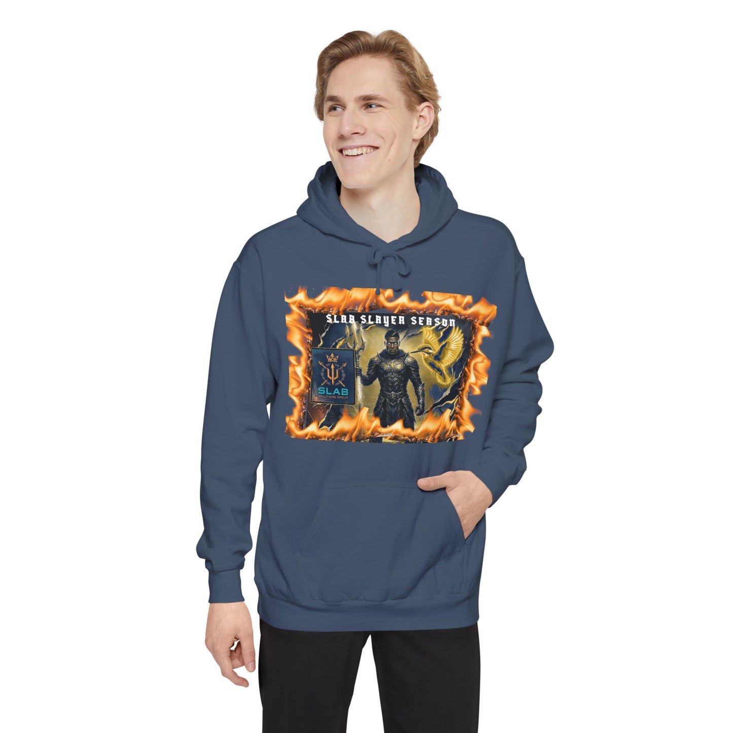 Slab Slay Hoodie - "Slayer Season" Flame Frame Graphic Hoodie