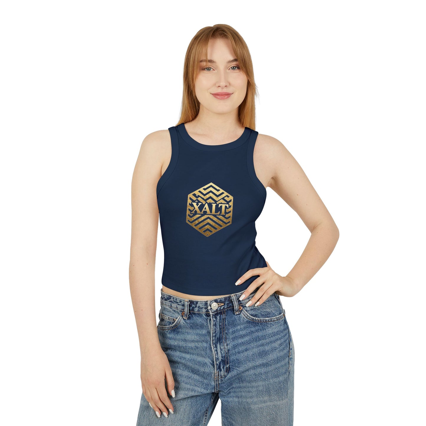 X-ALT Ladies Hexagonal Crop Tank Top —