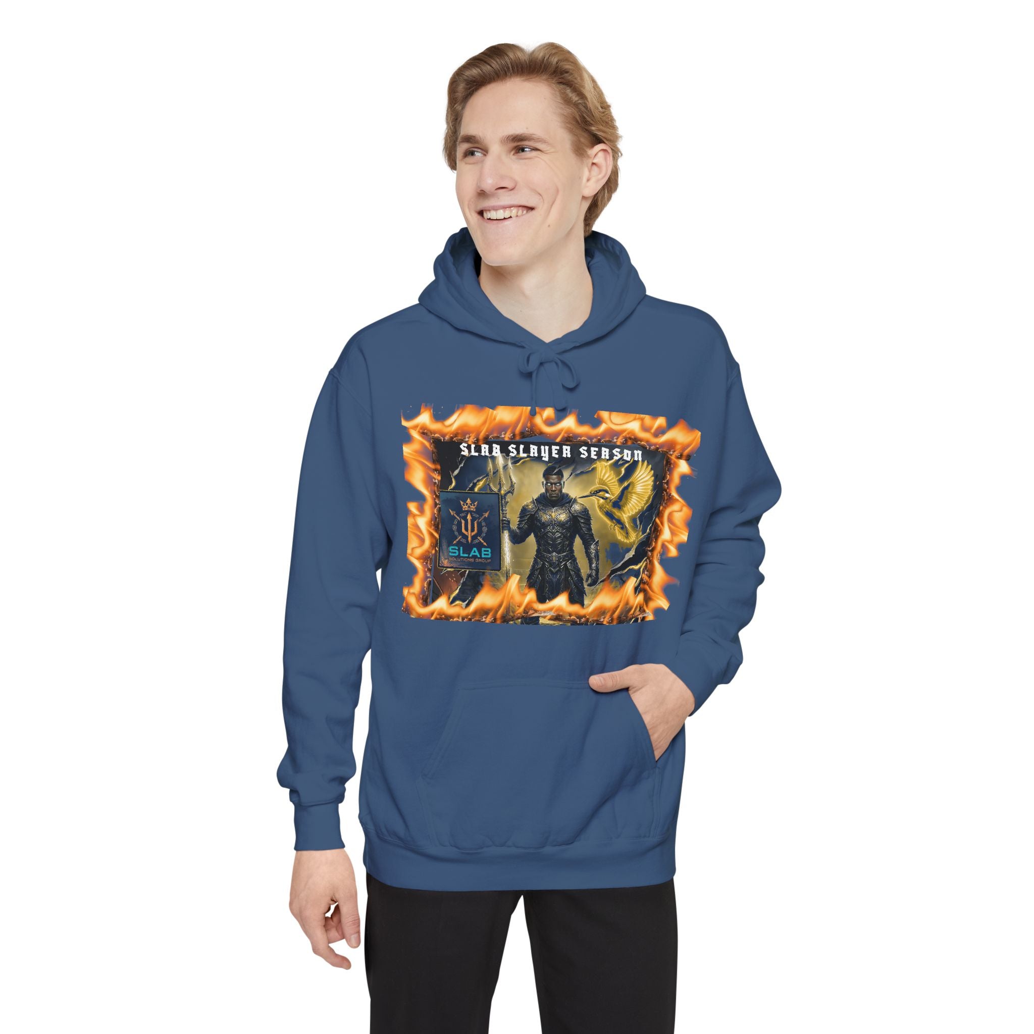 Slab Slay Hoodie - "Slayer Season" Flame Frame Graphic Hoodie