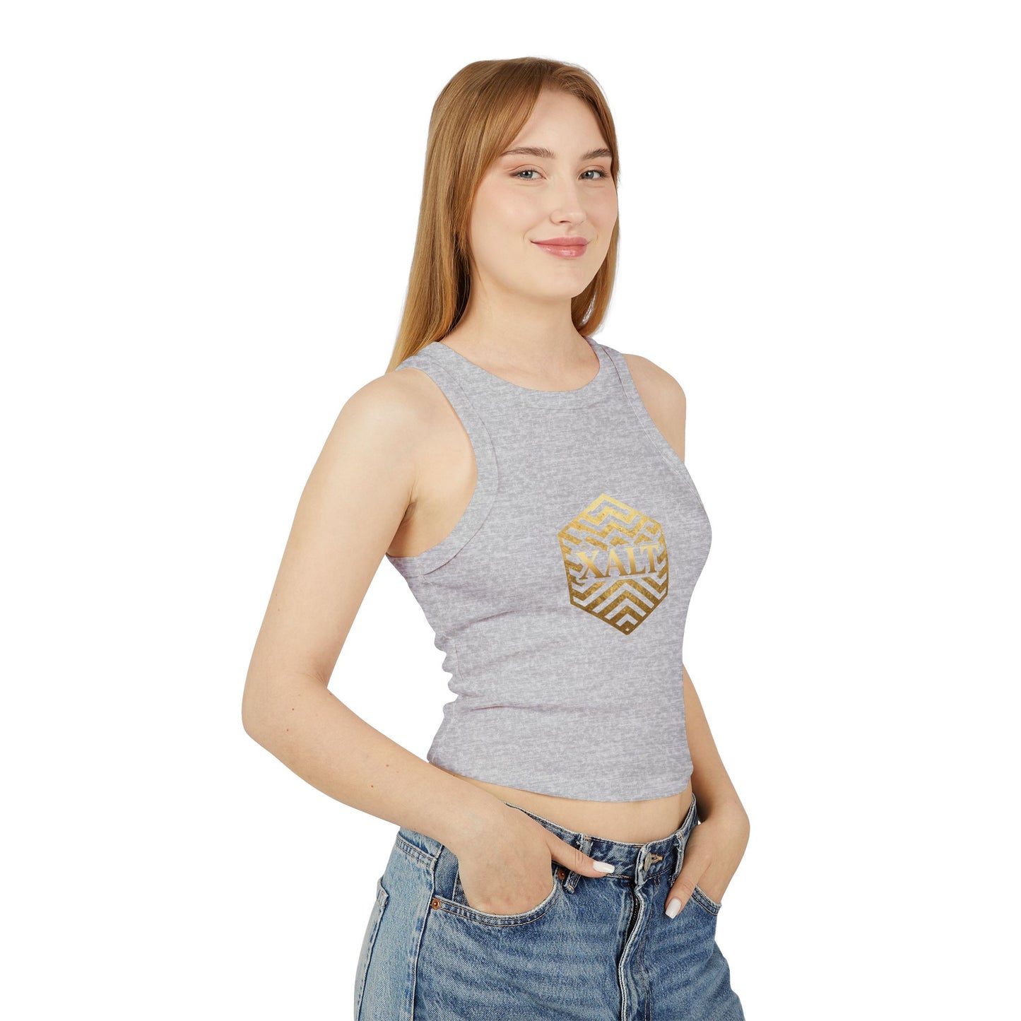 X-ALT Ladies Hexagonal Crop Tank Top —
