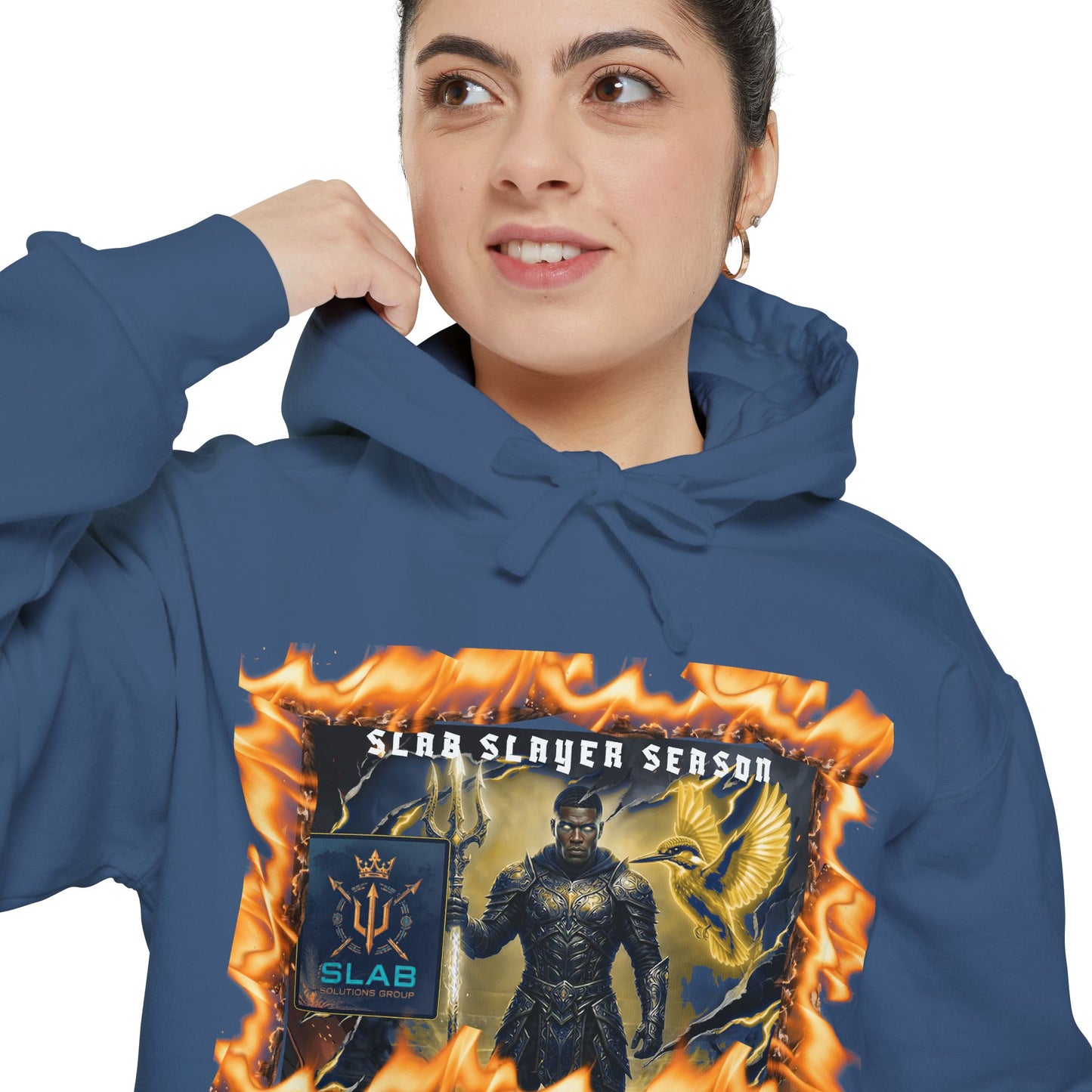 Slab Slay Hoodie - "Slayer Season" Flame Frame Graphic Hoodie