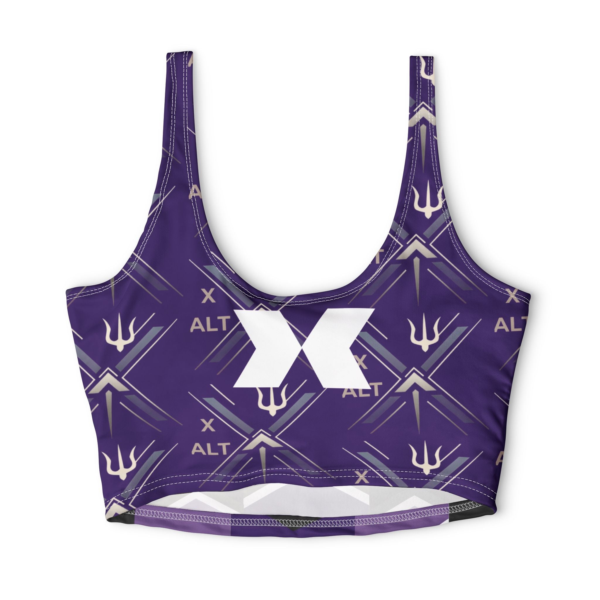 X~ALTNubian Heritage  Ladies— Geometric Trident Athletic Crop Top