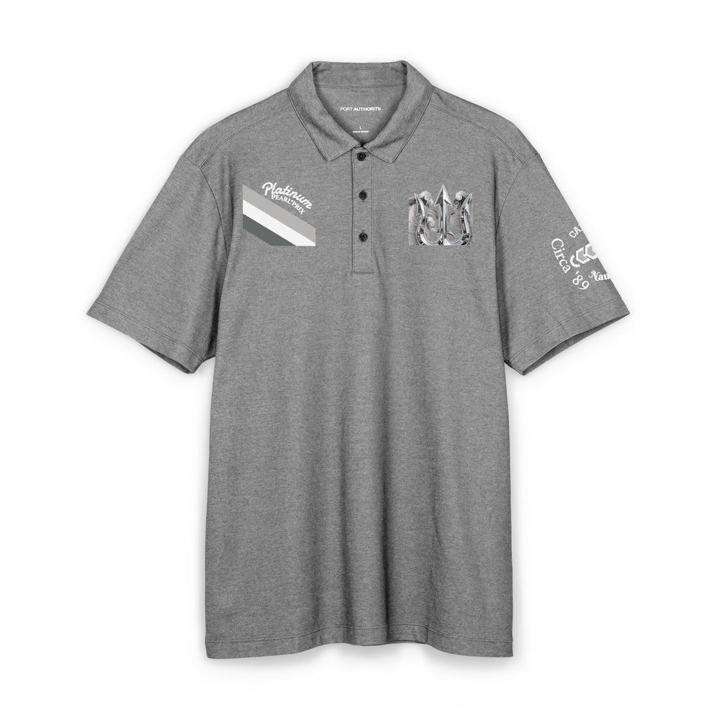 TRITON*TITAN Men's  Platinum-Pearl*Prix Polo Collection.Men's Comfort Luxury Pique Short Sleeve Polo Shirt.