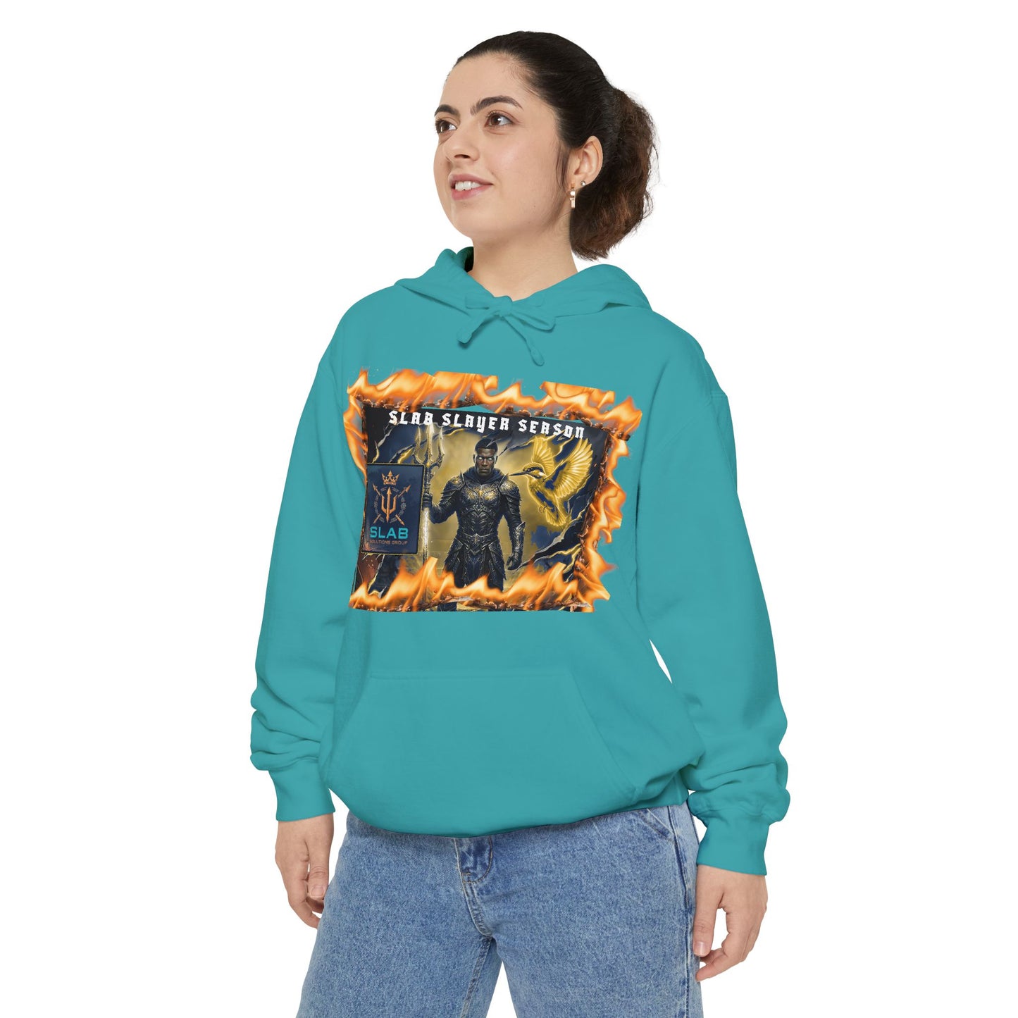 Slab Slay Hoodie - "Slayer Season" Flame Frame Graphic Hoodie