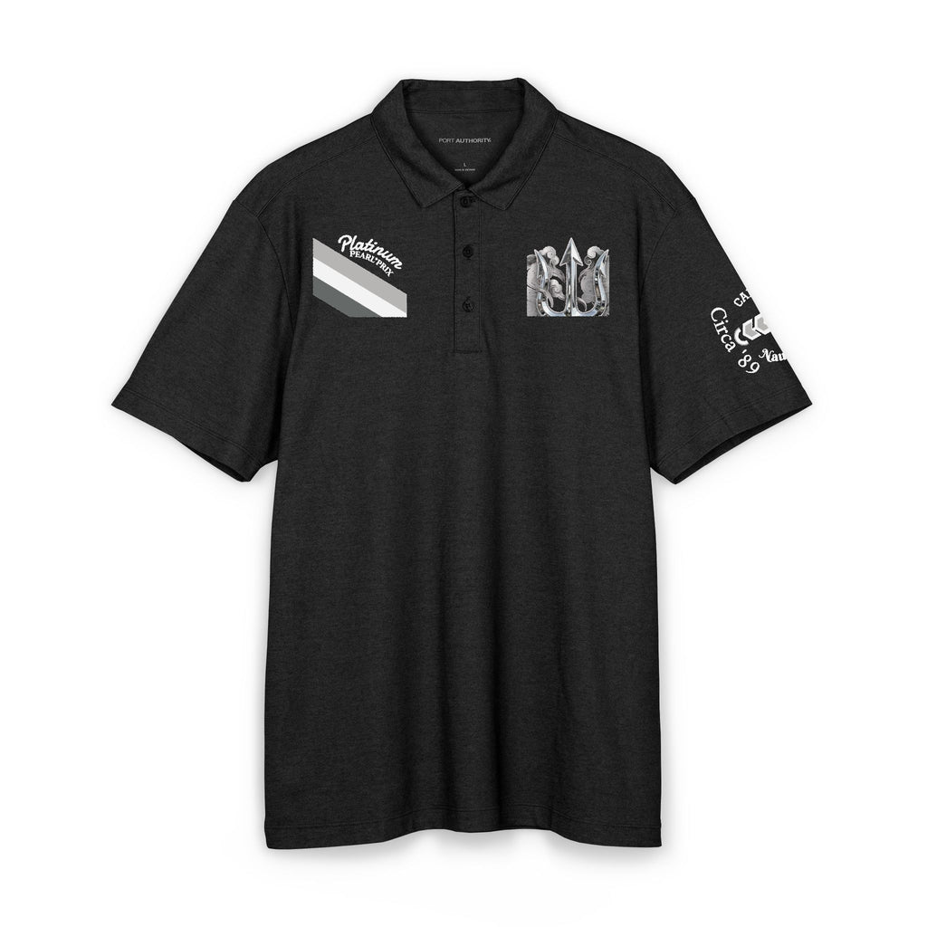 TRITON*TITAN Men's  Platinum-Pearl*Prix Polo Collection.Men's Comfort Luxury Pique Short Sleeve Polo Shirt.