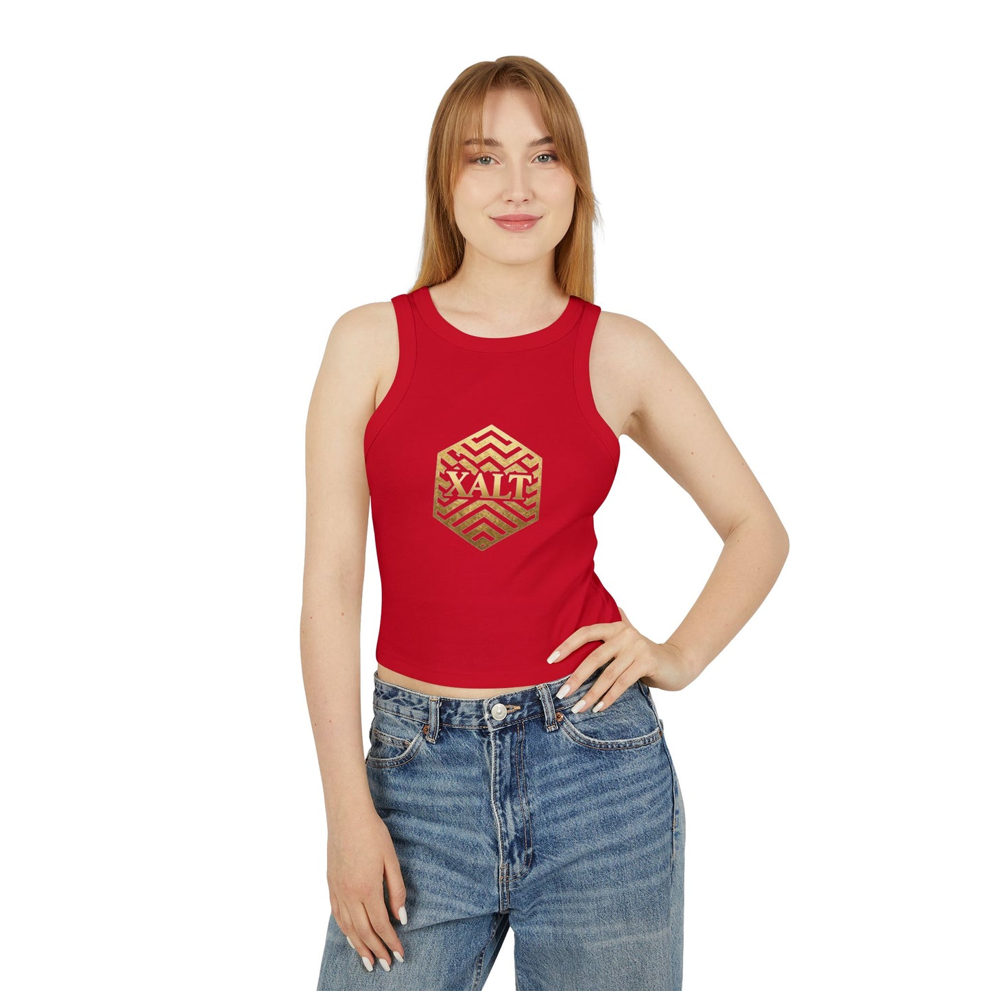 X-ALT Ladies Hexagonal Crop Tank Top —