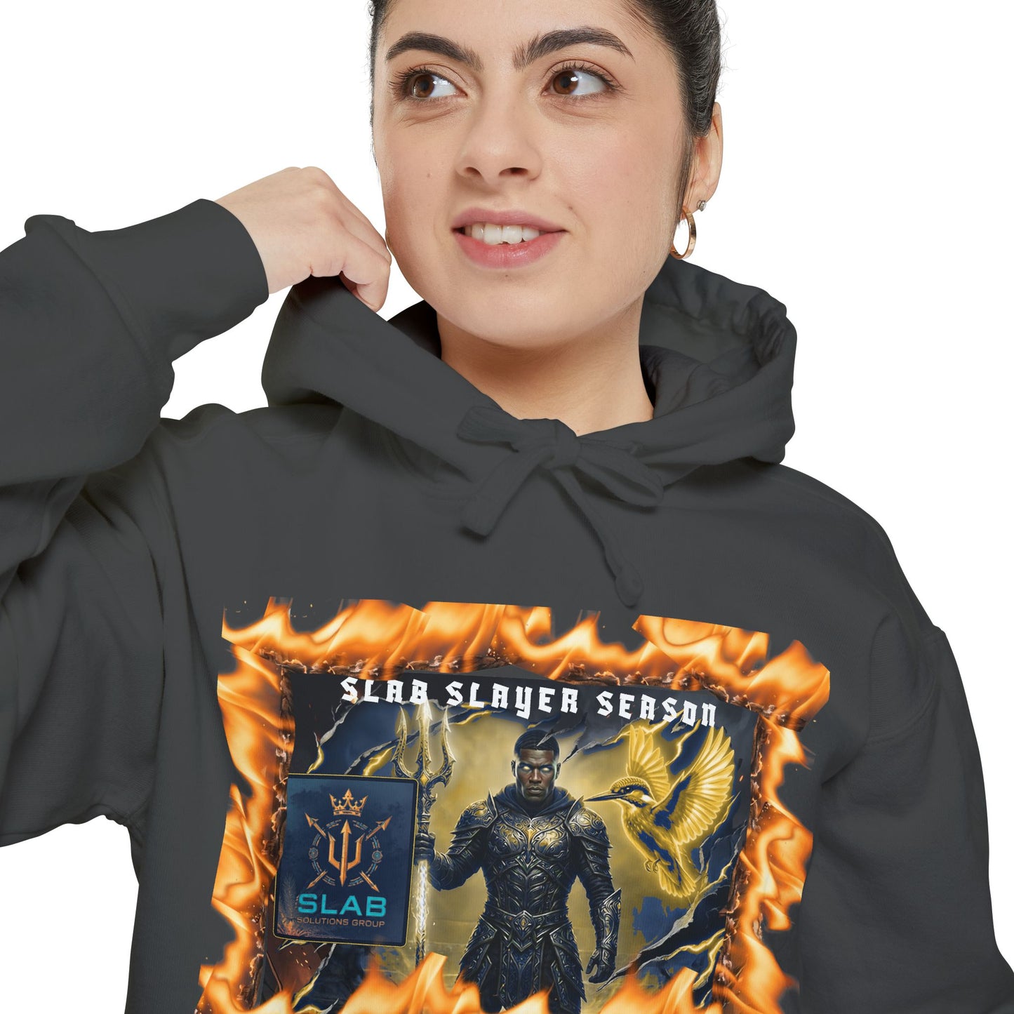 Slab Slay Hoodie - "Slayer Season" Flame Frame Graphic Hoodie