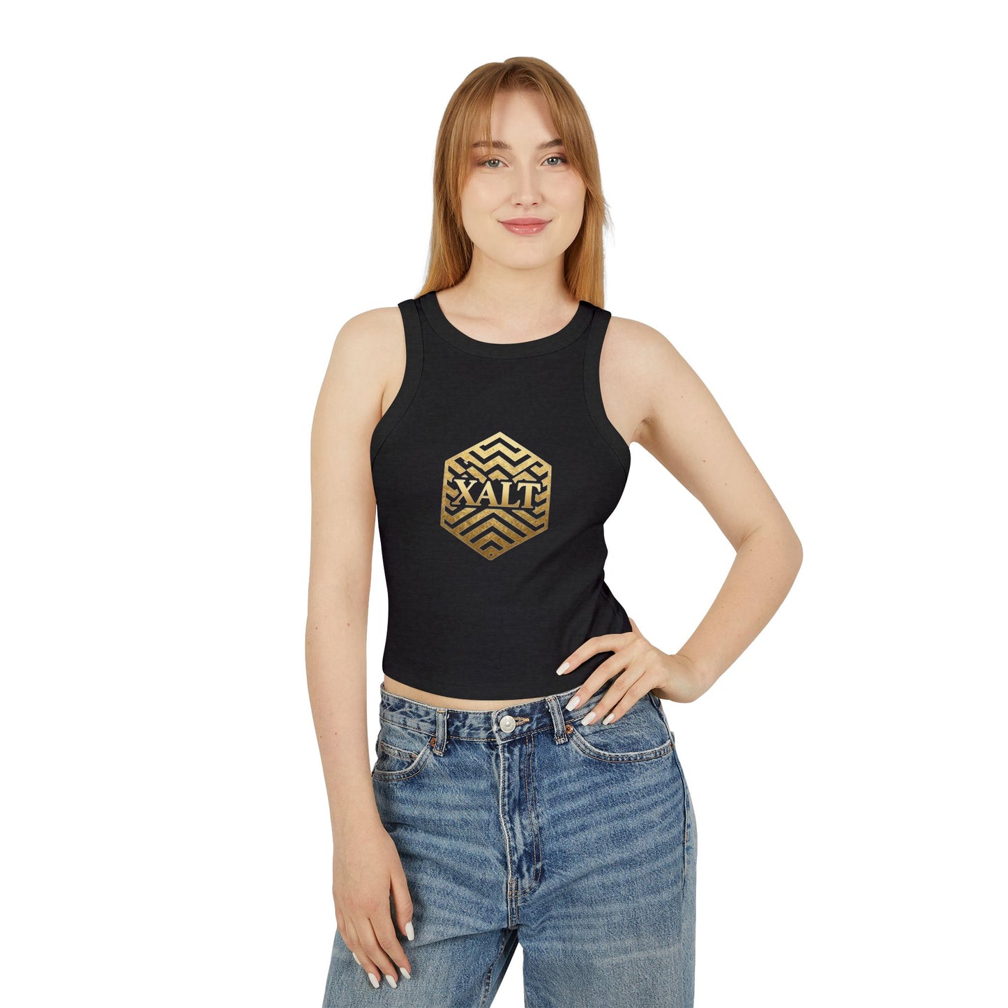 X-ALT Ladies Hexagonal Crop Tank Top —